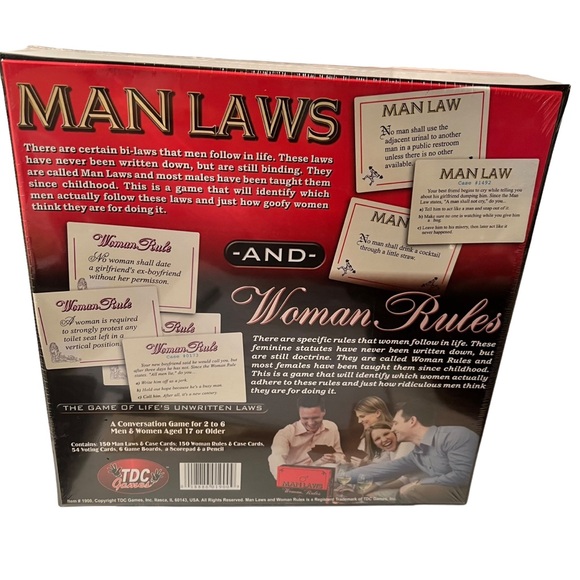 TDC Games - Man Laws and Women Rules - New in Box - Sealed Age 17+ - Picture 3 of 4